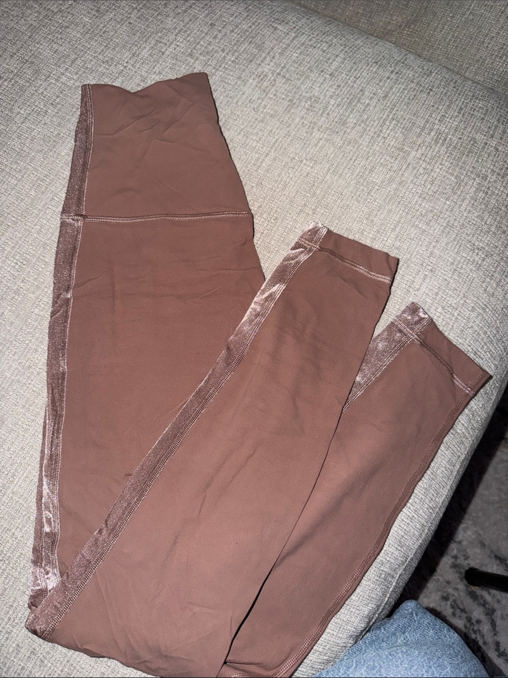 lululemon athletica Brown Leggings with Satin Side Stripe